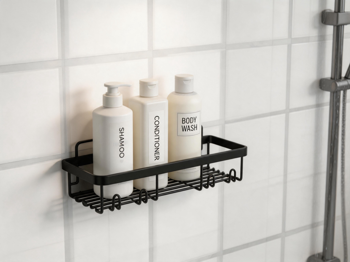 🚿 Home Essential | Metal Shower Shelf Design | Organized Bathroom Storage
