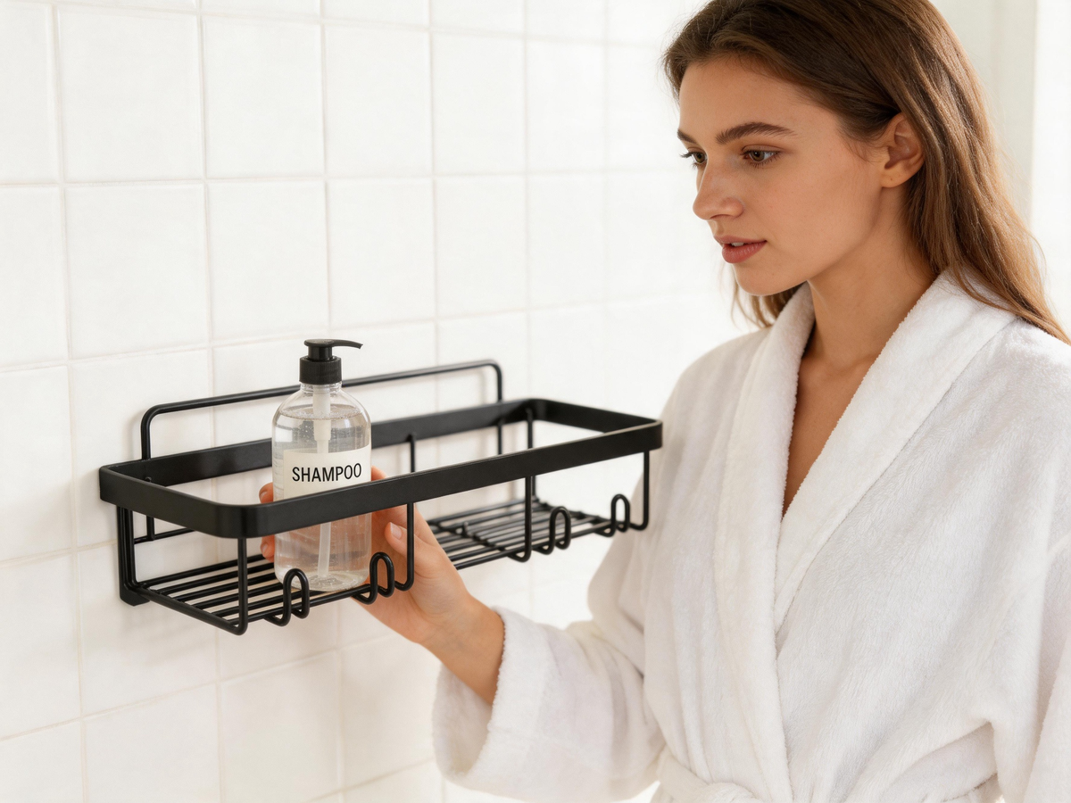 🚿 Home Essential | Metal Shower Shelf Design | Organized Bathroom Storage