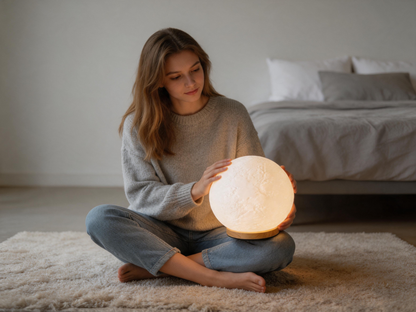 🌙 Home Essential | Realistic Moon Texture Design | Magical Night Glow Lamp