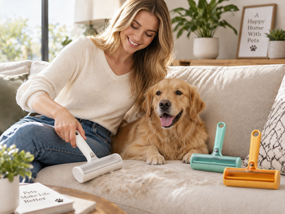 🐾 Home Essential | Reusable Pet Hair Roller Kit | Effortless Fur Cleaning Tool